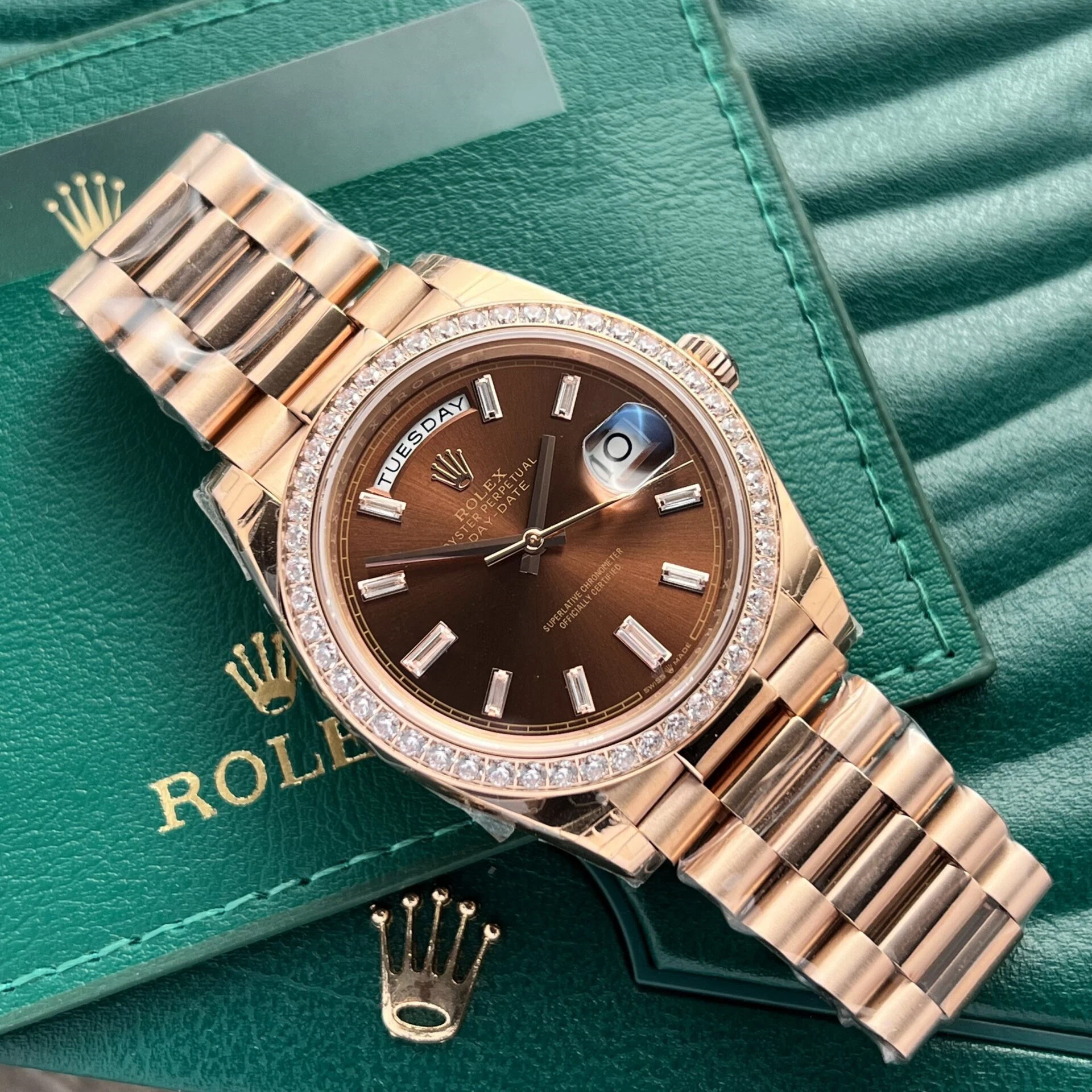 Rolex Day-Date schokoladenbraunes Zifferblatt 228345RBR 40 mm – Superclone – Bild 2