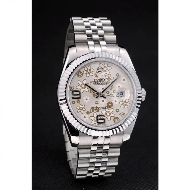Datejust silberfarbenes Zifferblatt 41983 Schrägansicht