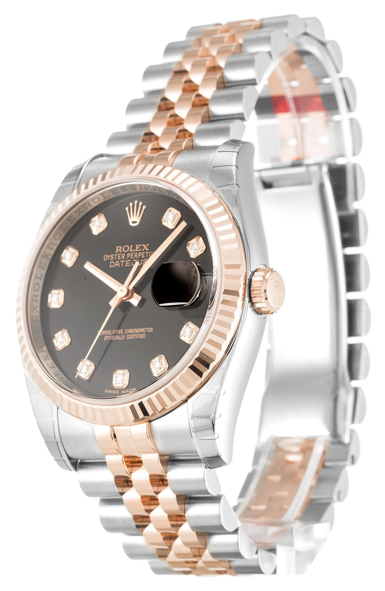 Datejust schwarzes Zifferblatt 116231-3 Perspektivansicht