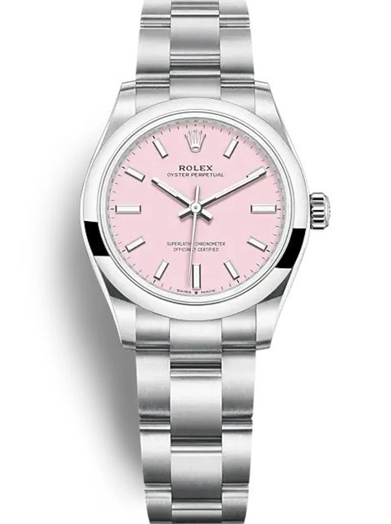 Oyster Perpetual Lady bonbonrosafarbenes Zifferblatt 124200
