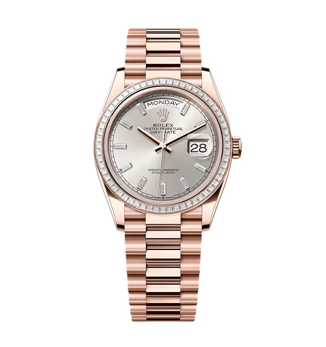 Rolex Day-Date silberfarbenes Zifferblatt 128395tbr-0030 36 mm – Superclone