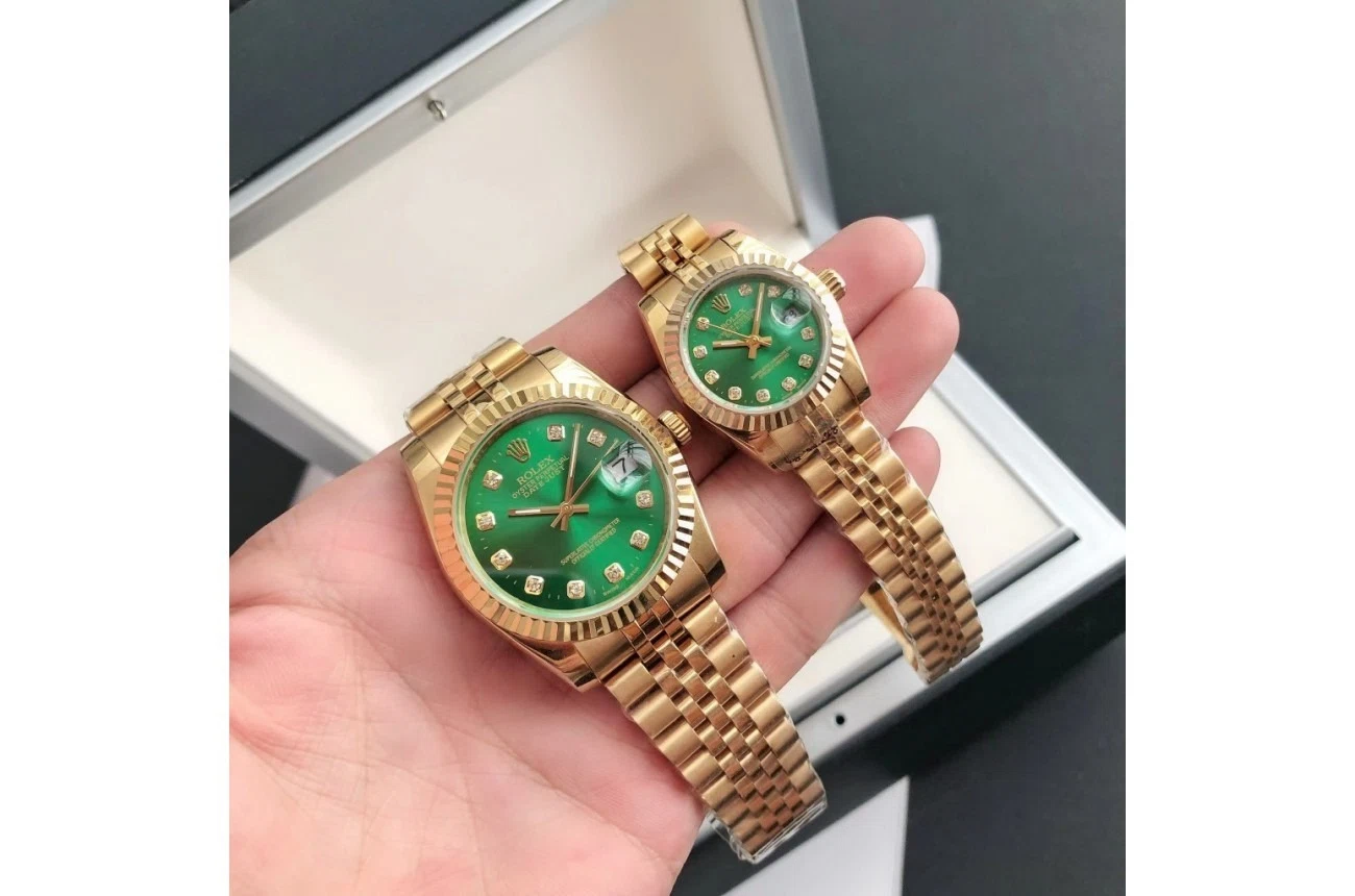 Datejust Roségold/Roségold Jubilee Grün/Zifferblatt