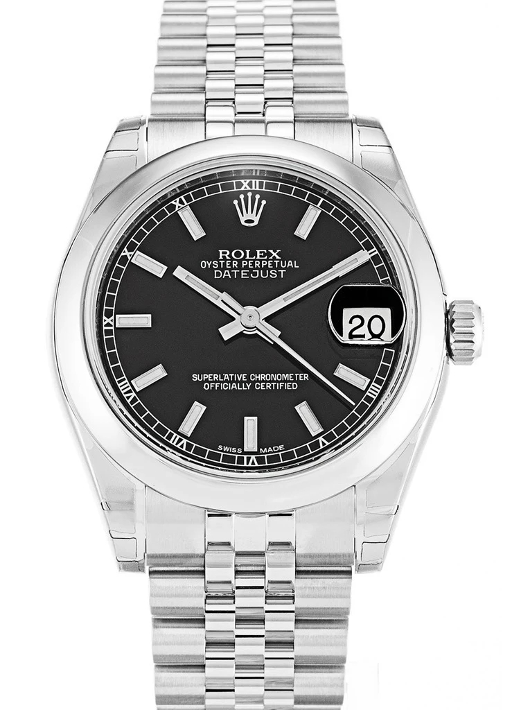 Lady-Datejust schwarzes Zifferblatt 178240-3