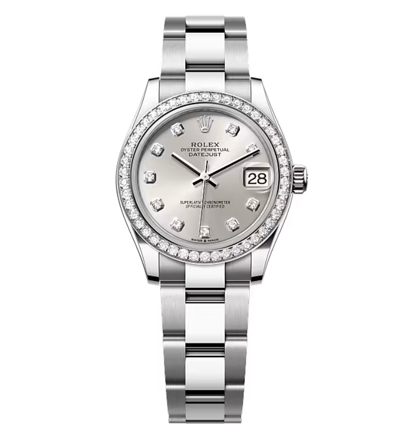 Rolex Datejust silberfarbenes Zifferblatt mit Diamantbesatz 278384RBR-0033 31 mm
