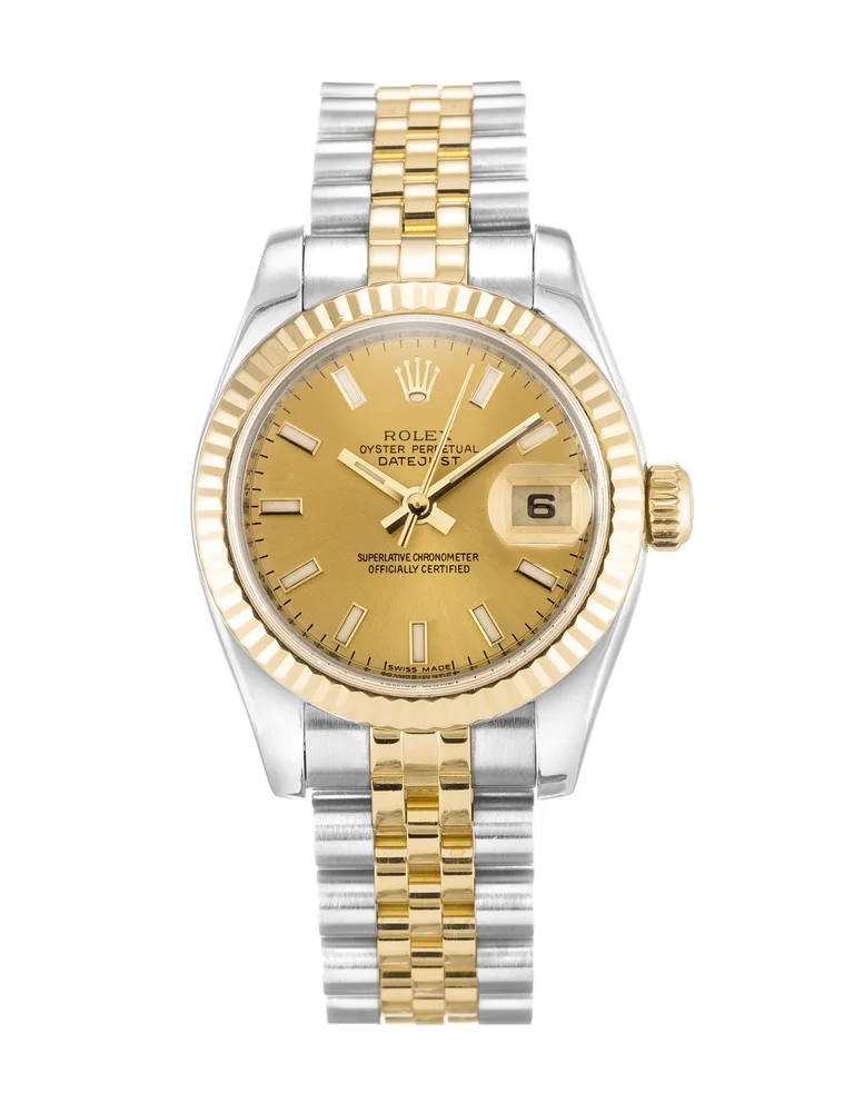 Lady-Datejust champagnerfarbenes Zifferblatt 179173-3