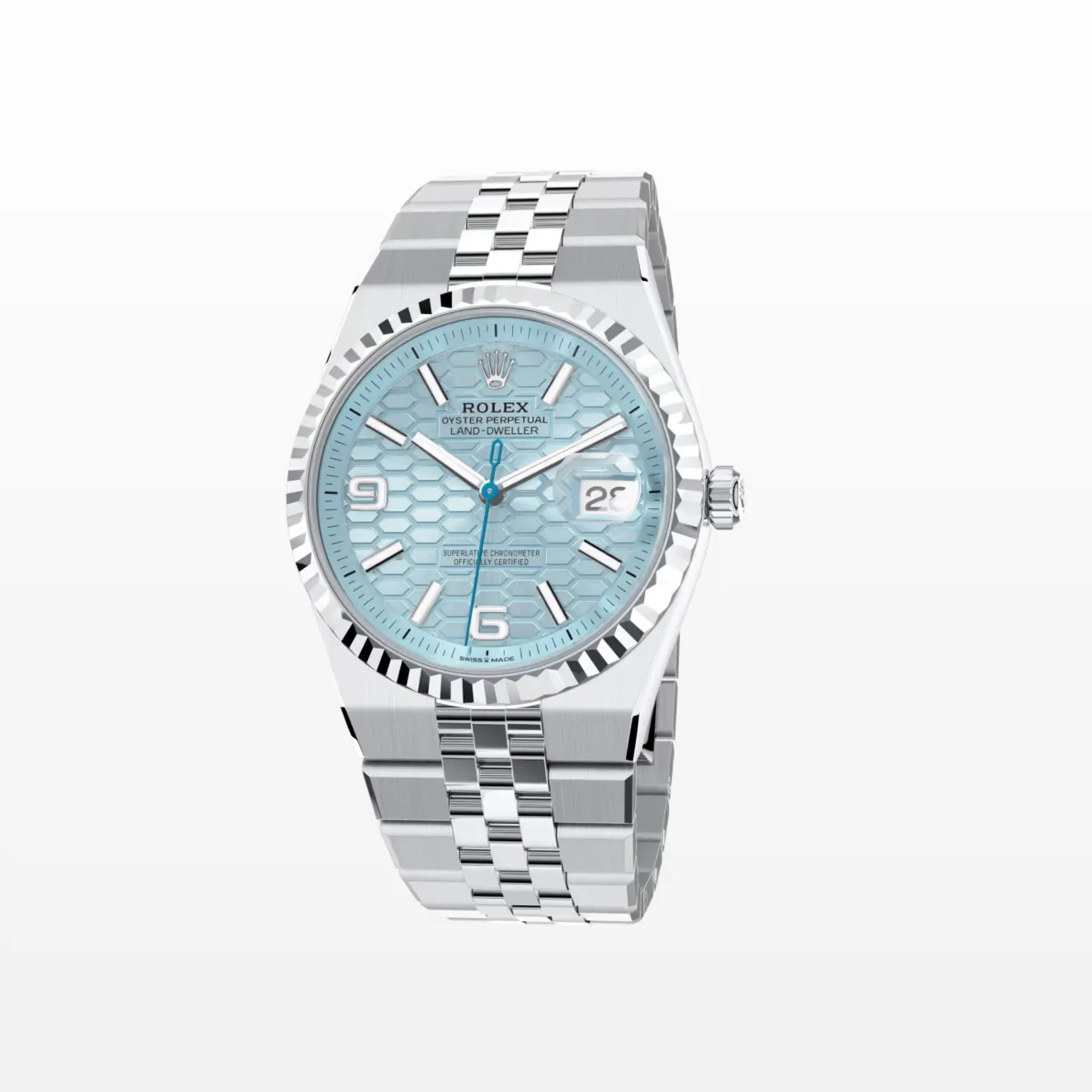 Land-Dweller 36 mm Platin Perspektivansicht