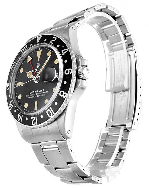 GMT-Master schwarzes Zifferblatt 1675 Perspektivansicht
