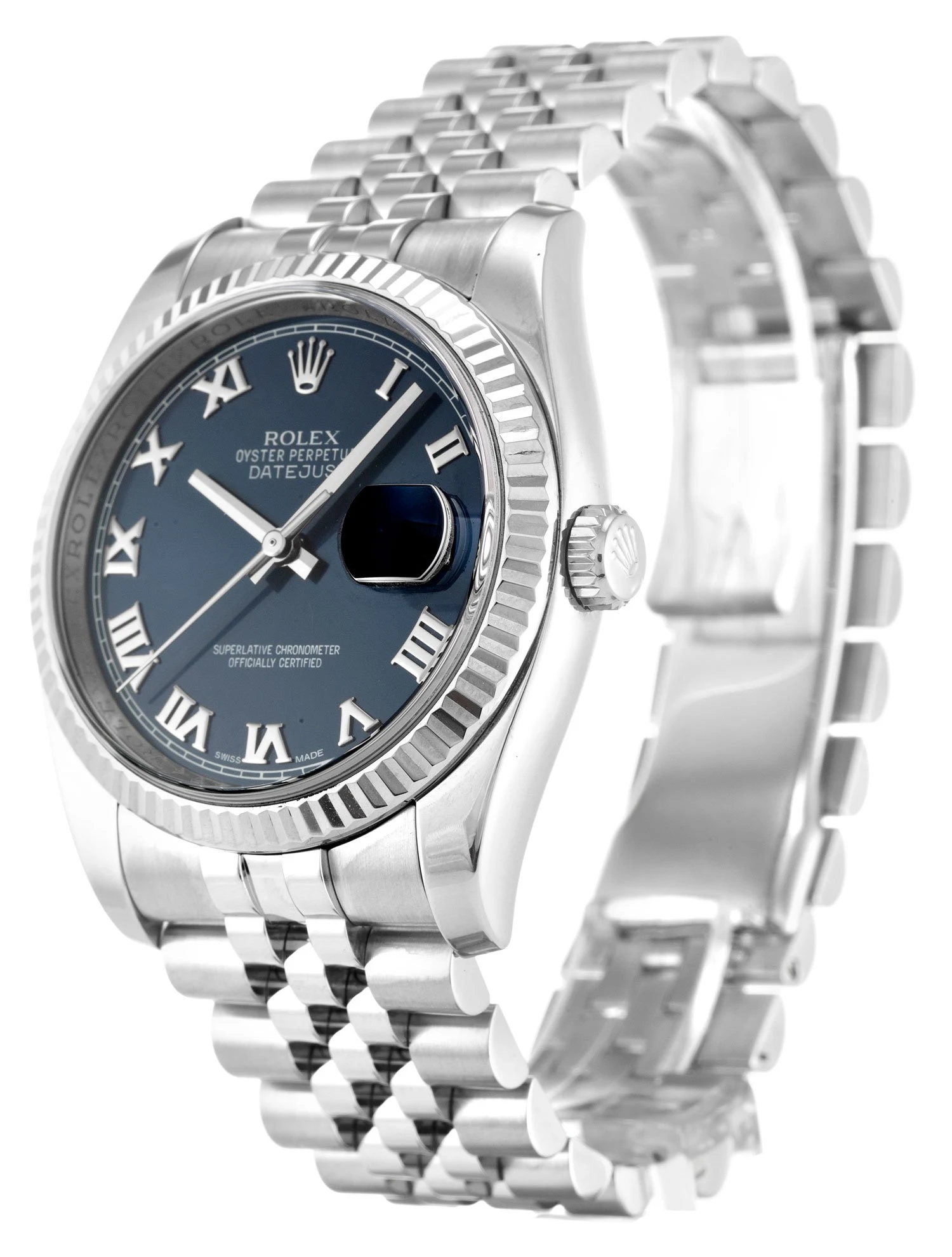 Datejust blaues Zifferblatt 116234 Perspektivansicht