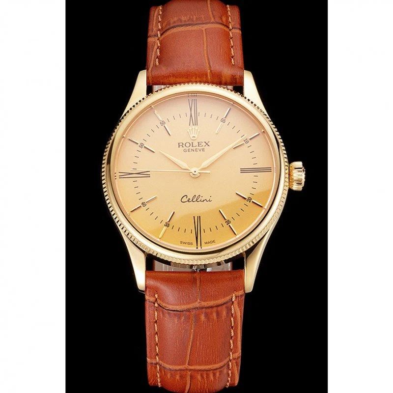 Superclone Cellini goldfarbenes Zifferblatt REP016798 Perspektivansicht