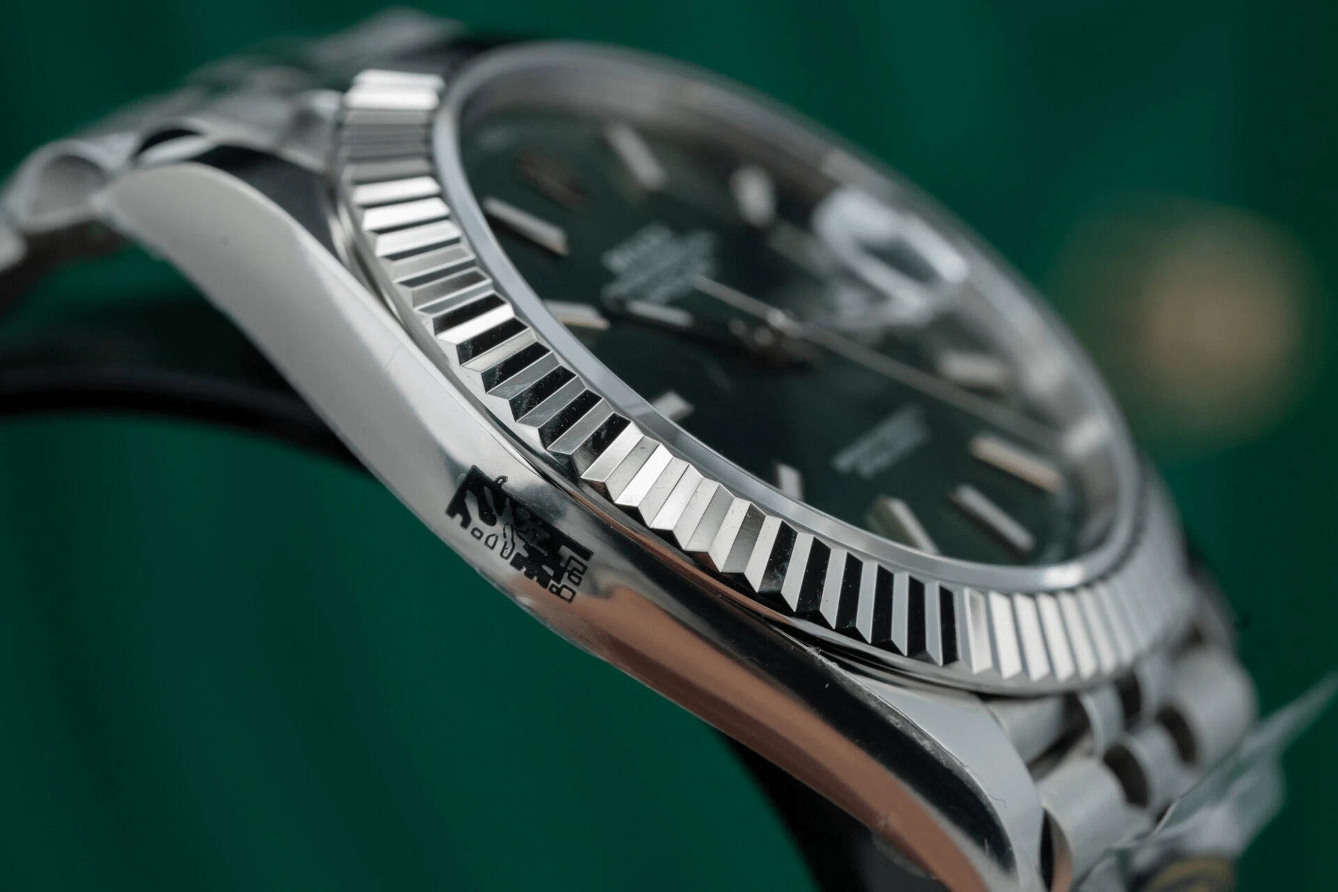 Datejust mintgrünes Zifferblatt Geriffelt Lünette Jubilee Armband