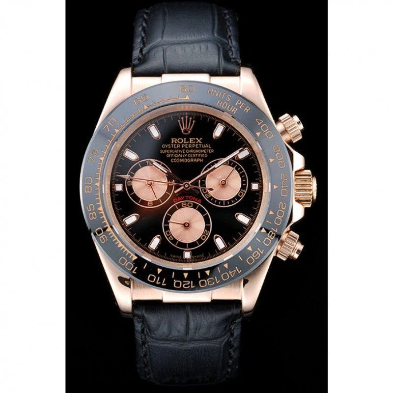 Daytona schwarzes Zifferblatt REP016831 Perspektivansicht