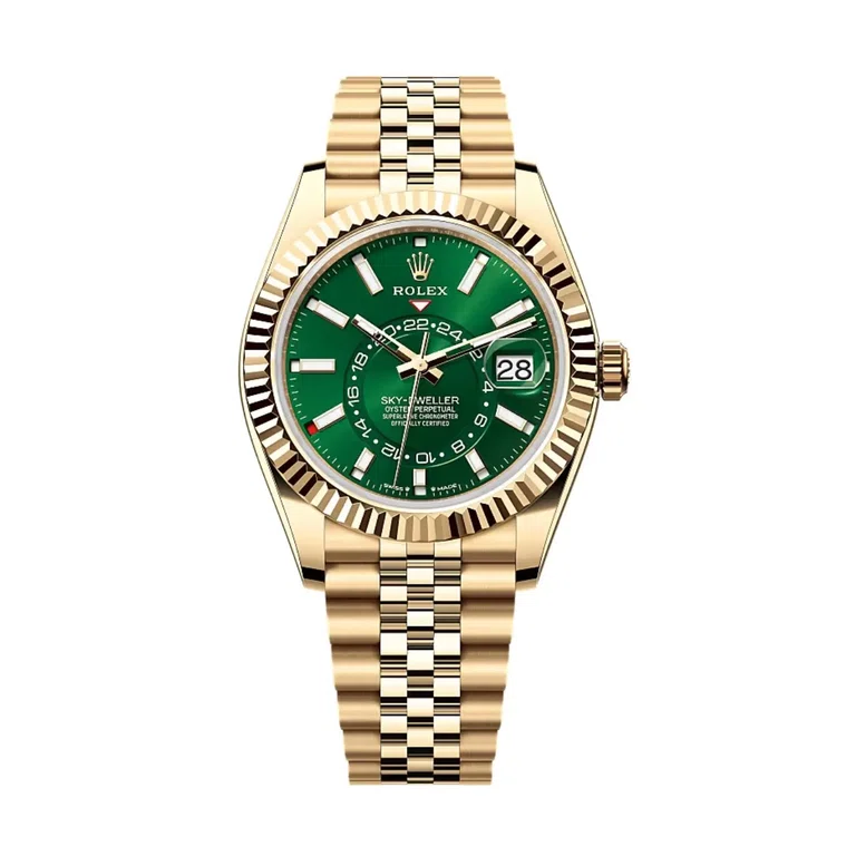 2025 Sky-Dweller 42mm 336938 Gelbgold Oyster grünes Zifferblatt