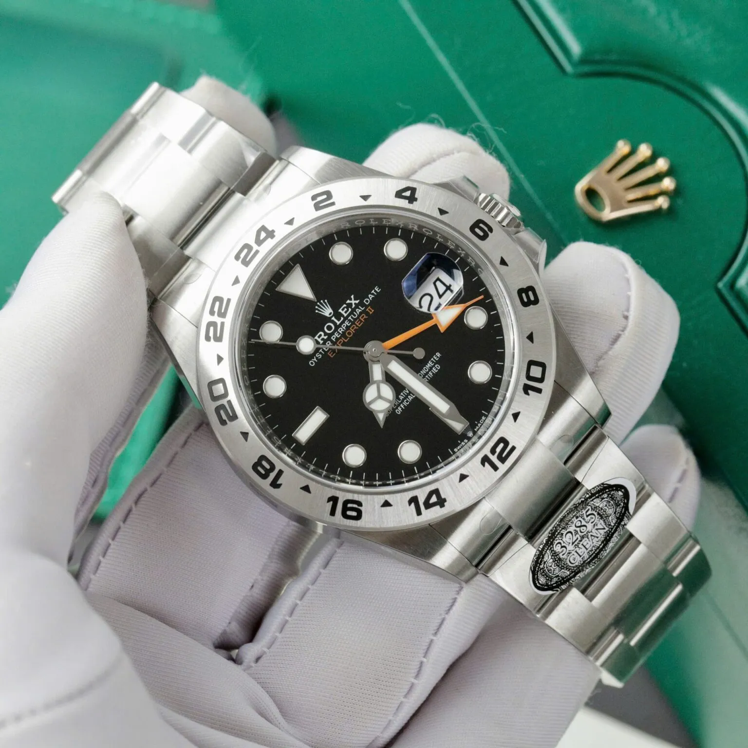 Explorer II schwarzes Zifferblatt Oyster Armband