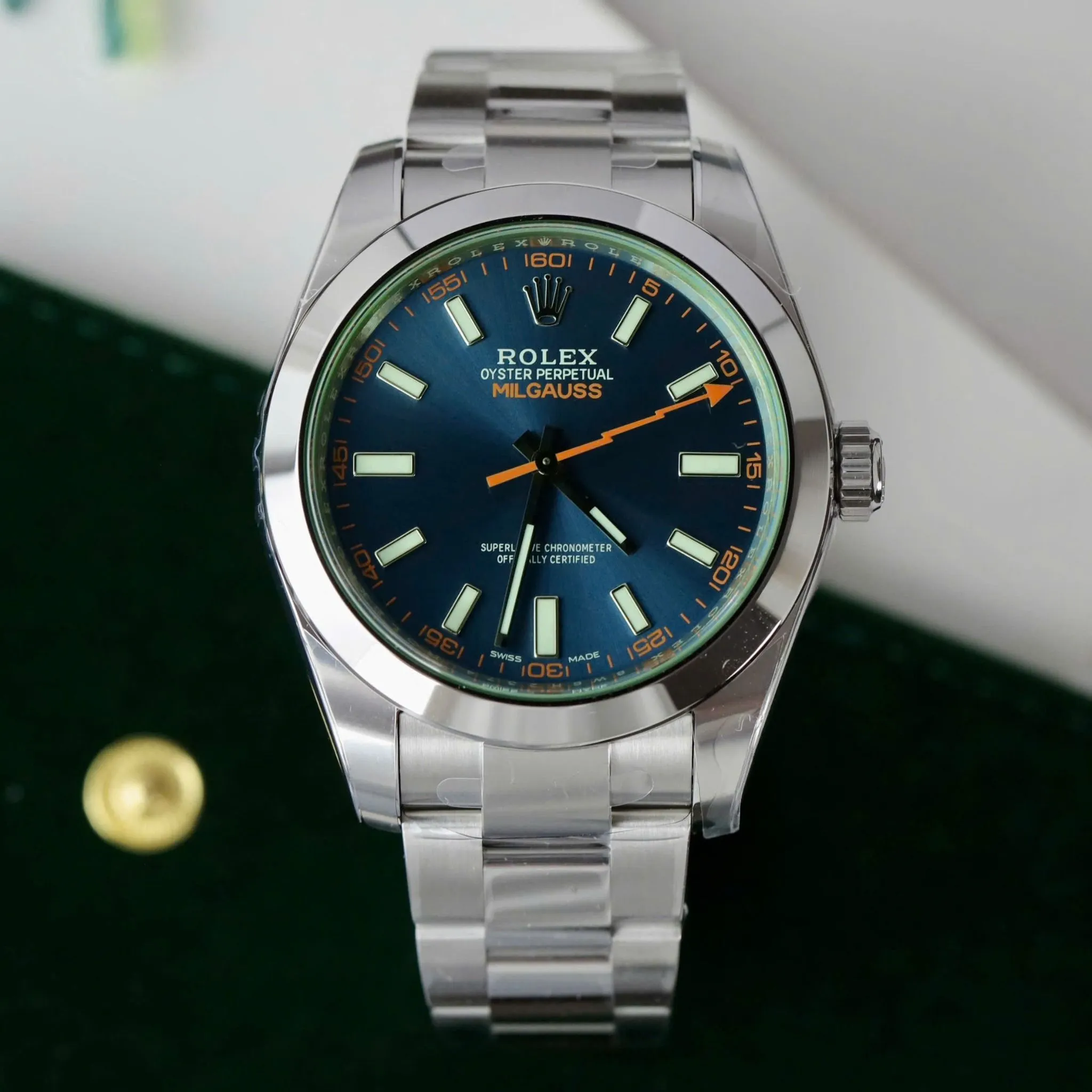 Milgauss blaues Zifferblatt Oyster Armband