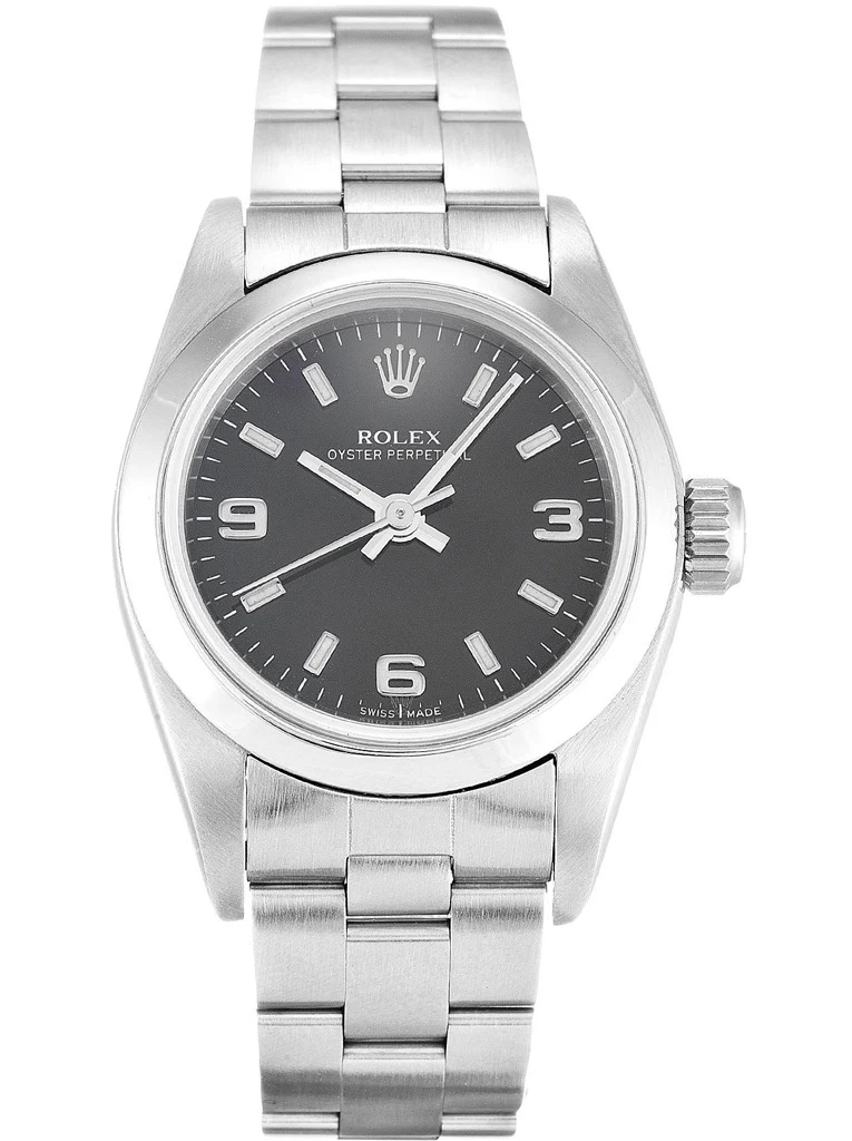Oyster Perpetual Lady schwarzes Zifferblatt 67180