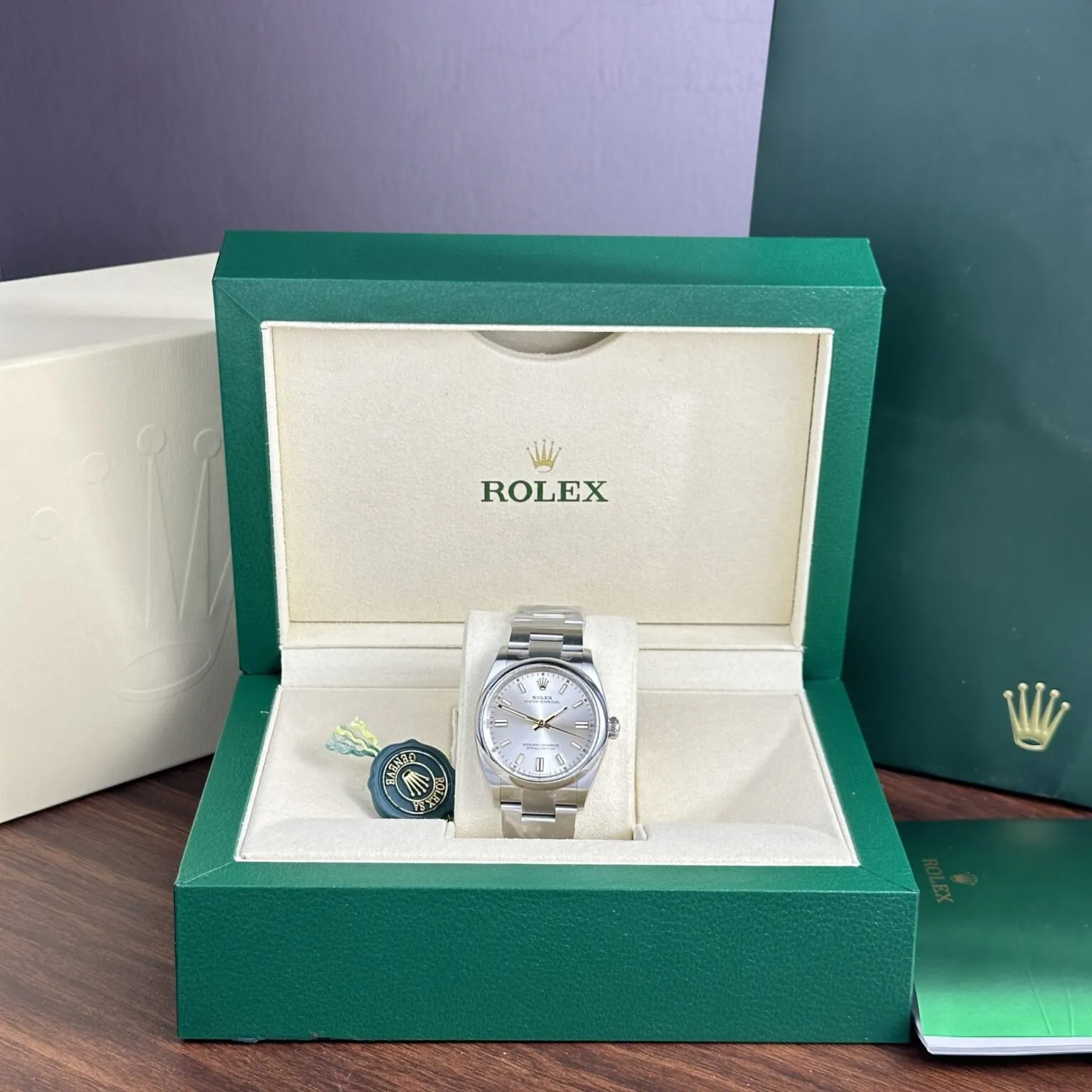 Oyster Perpetual silberfarbenes Zifferblatt Oyster Armband