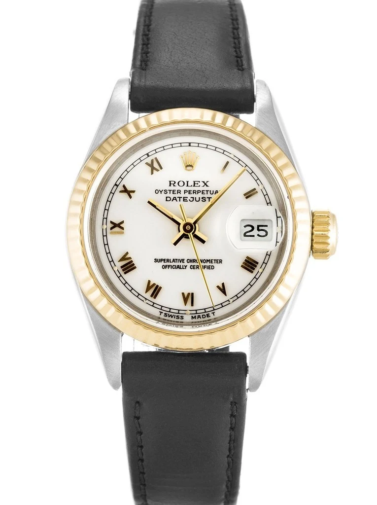 Lady-Datejust weißes Zifferblatt 69173 Leder