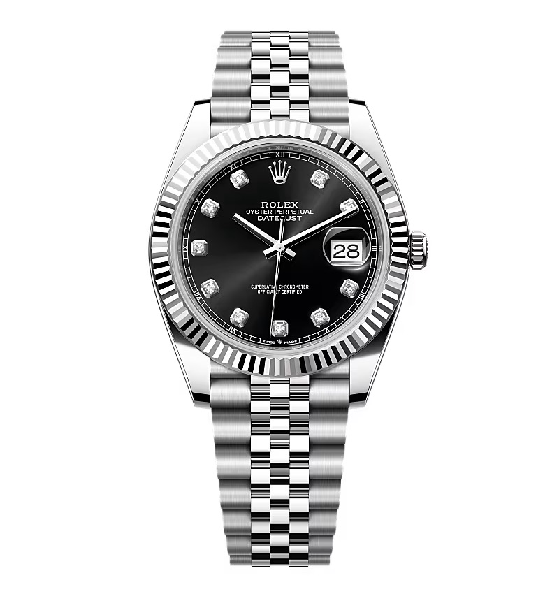 Rolex Datejust schwarzes Zifferblatt mit Diamantbesatz 126334-0012 41 mm