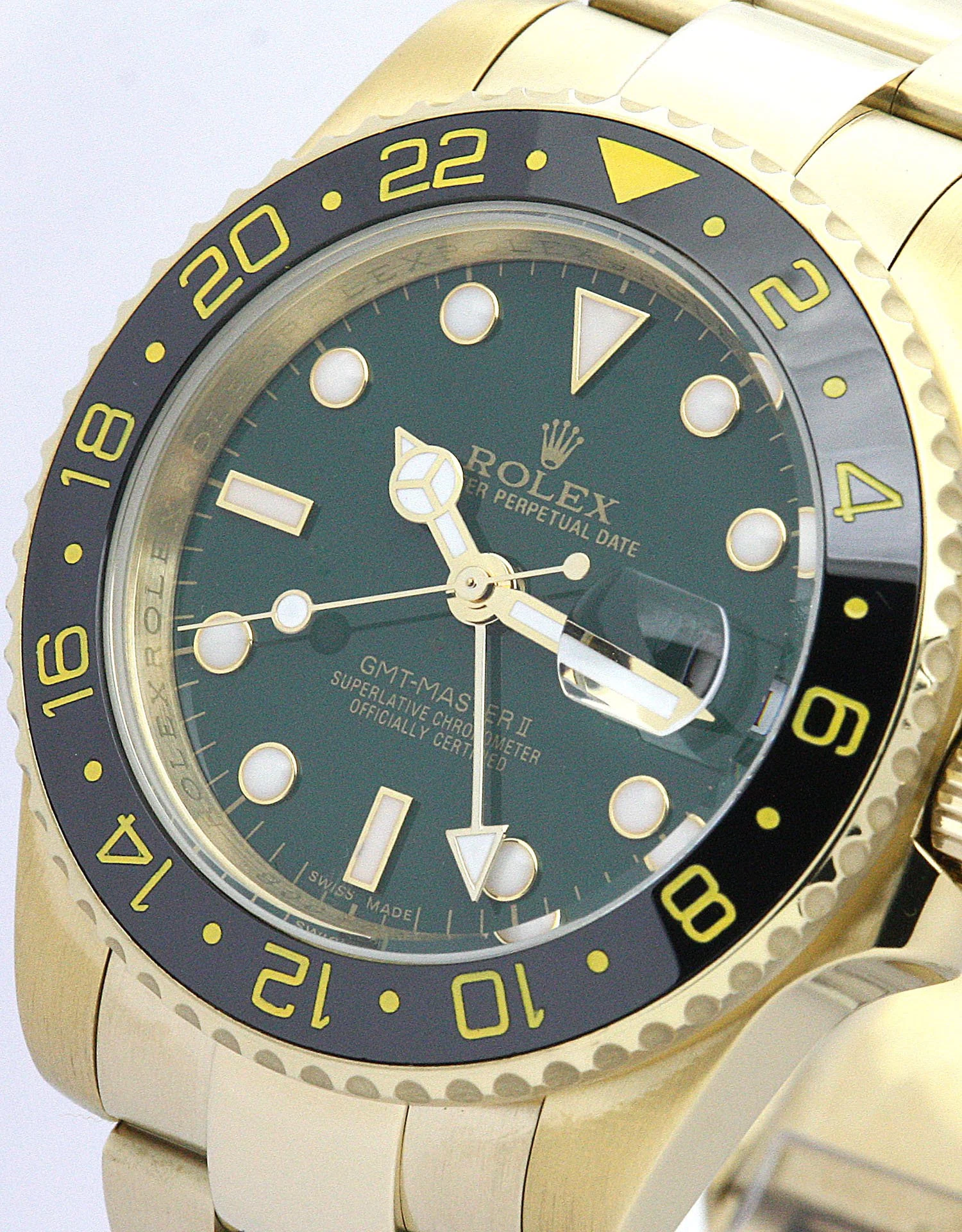 GMT-Master II grünes Zifferblatt 116718LN Schrägansicht