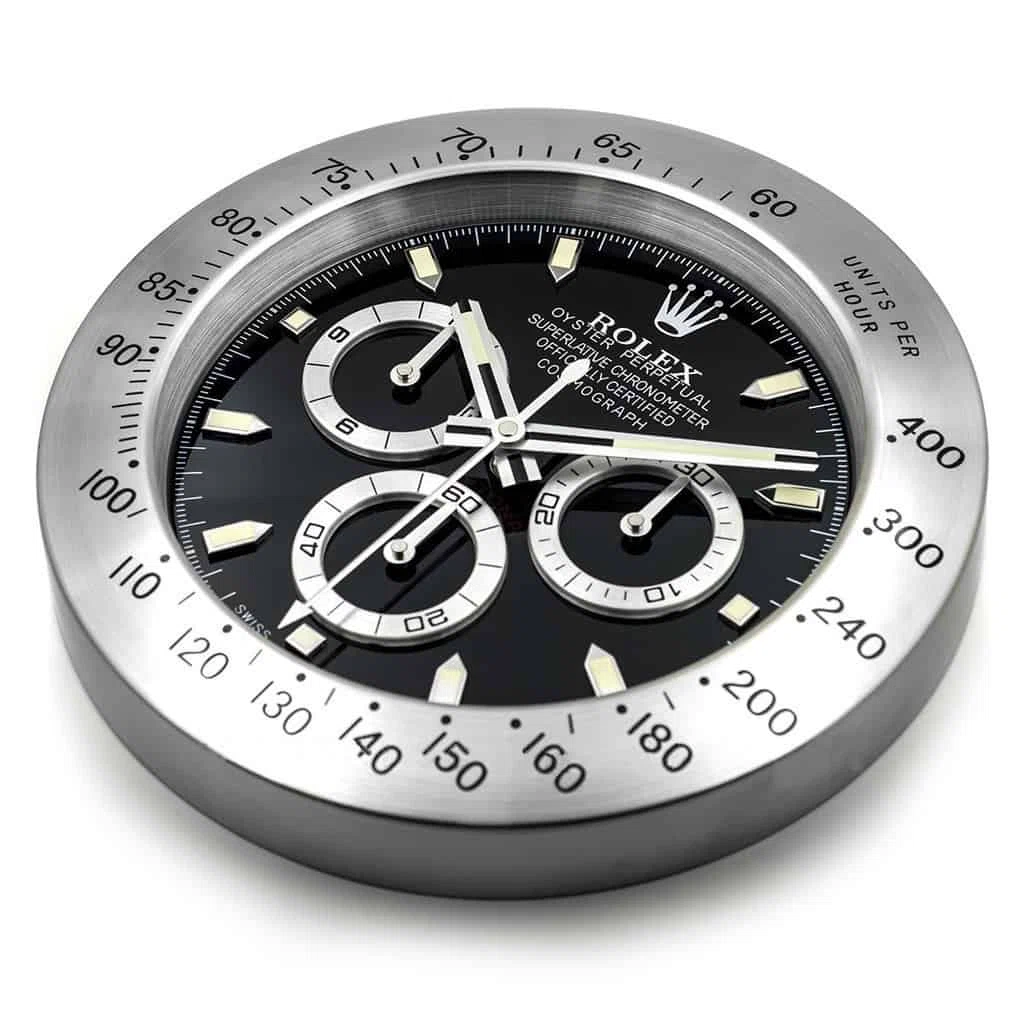 Wanduhr – DAYTONA Chronograph Schwarz Nahaufnahme