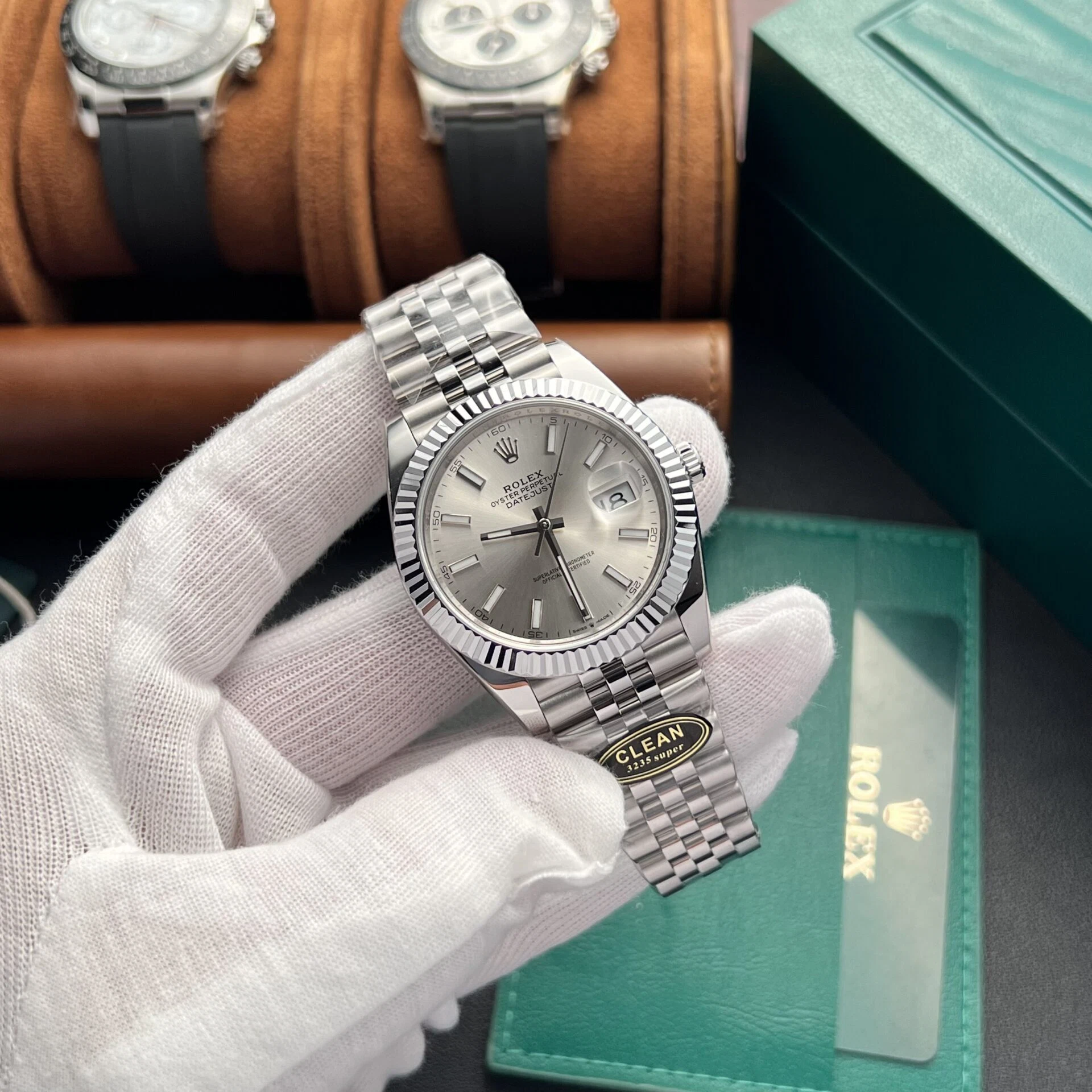 Rolex Datejust silberfarbenes Zifferblatt 126334-0004 41 mm – Bild 4