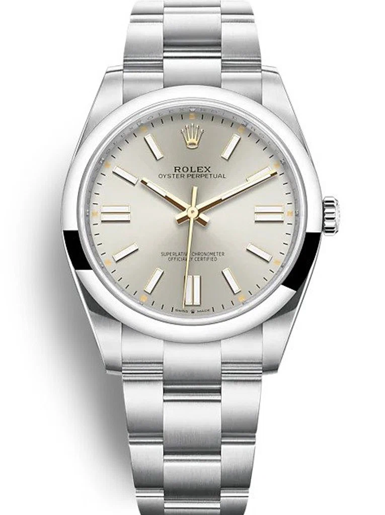 Oyster Perpetual silberfarbenes Zifferblatt 124300