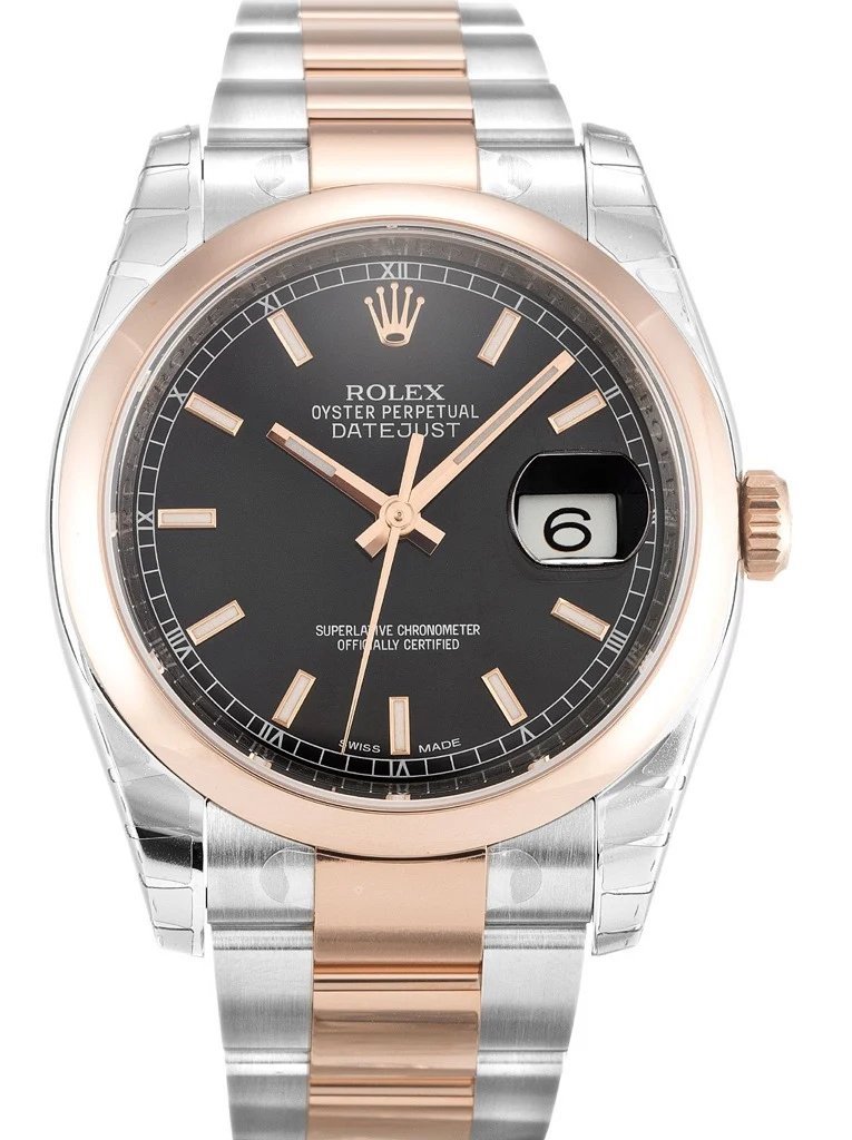 Datejust schwarzes Zifferblatt 116201