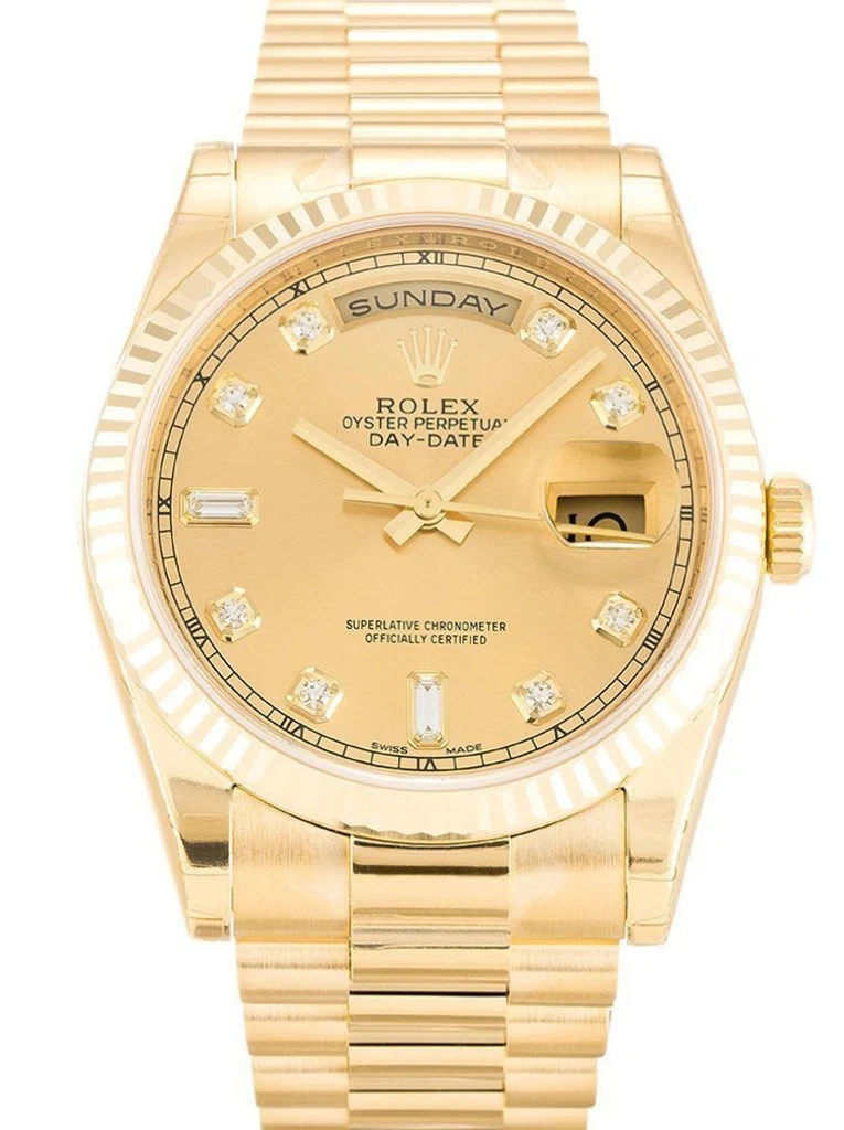 Day-Date goldfarbenes Zifferblatt 118238
