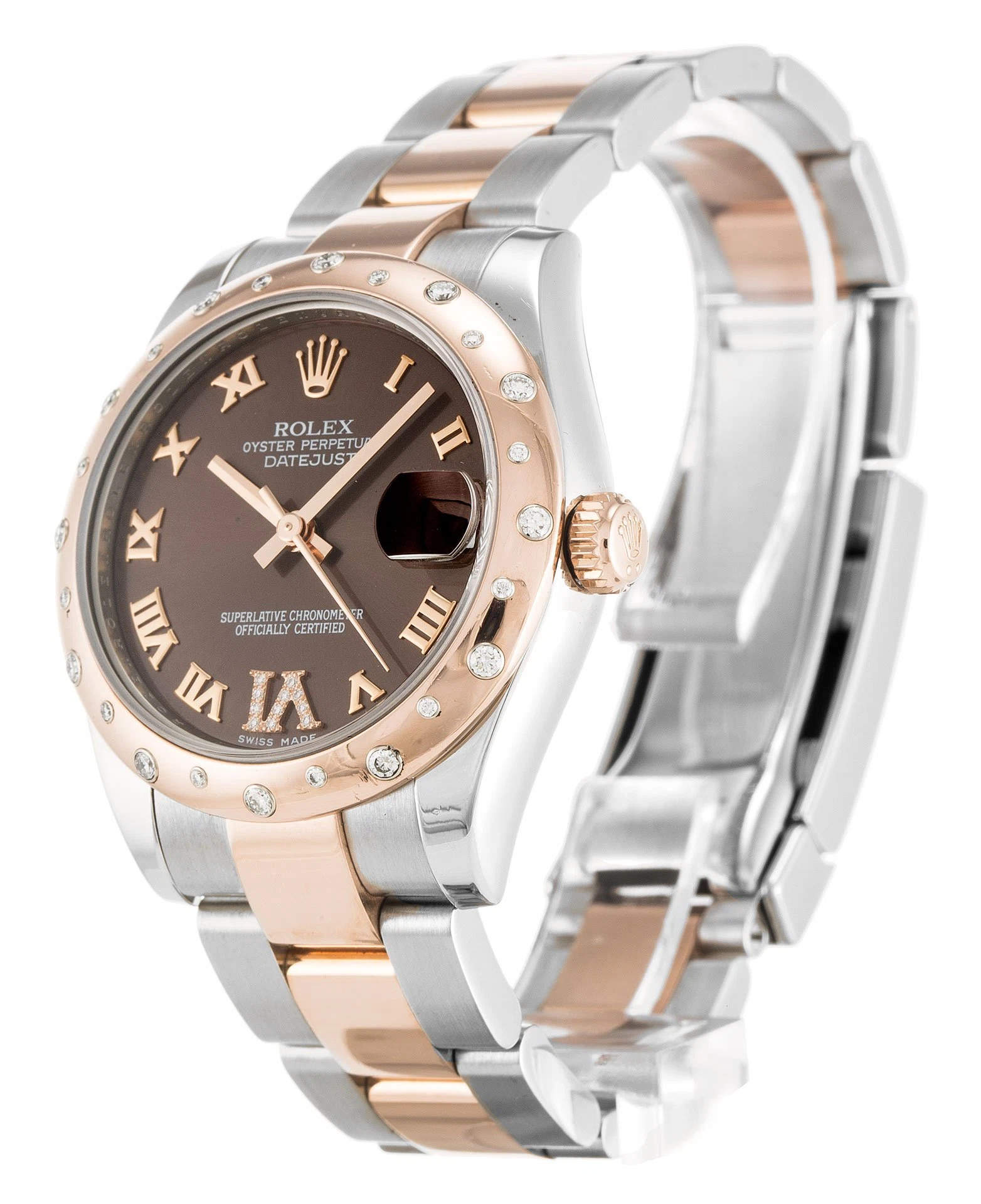 Lady-Datejust schokoladenbraunes Zifferblatt 178341 Perspektivansicht
