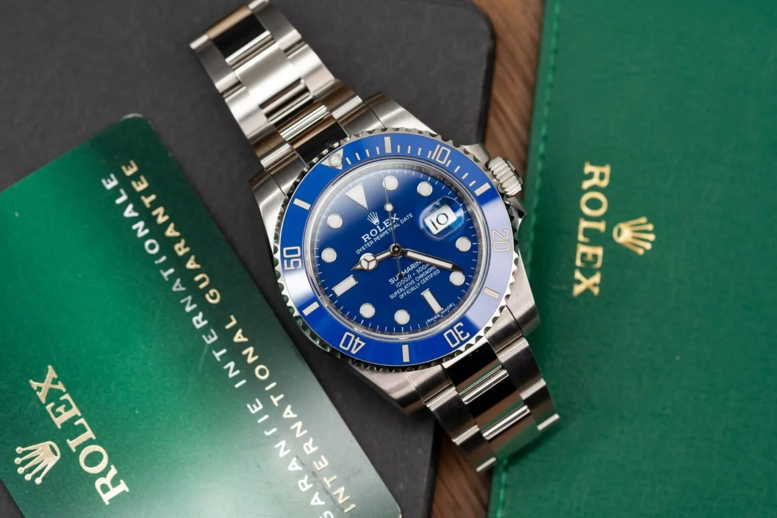 Submariner Smurf blaues Zifferblatt Blau Lünette