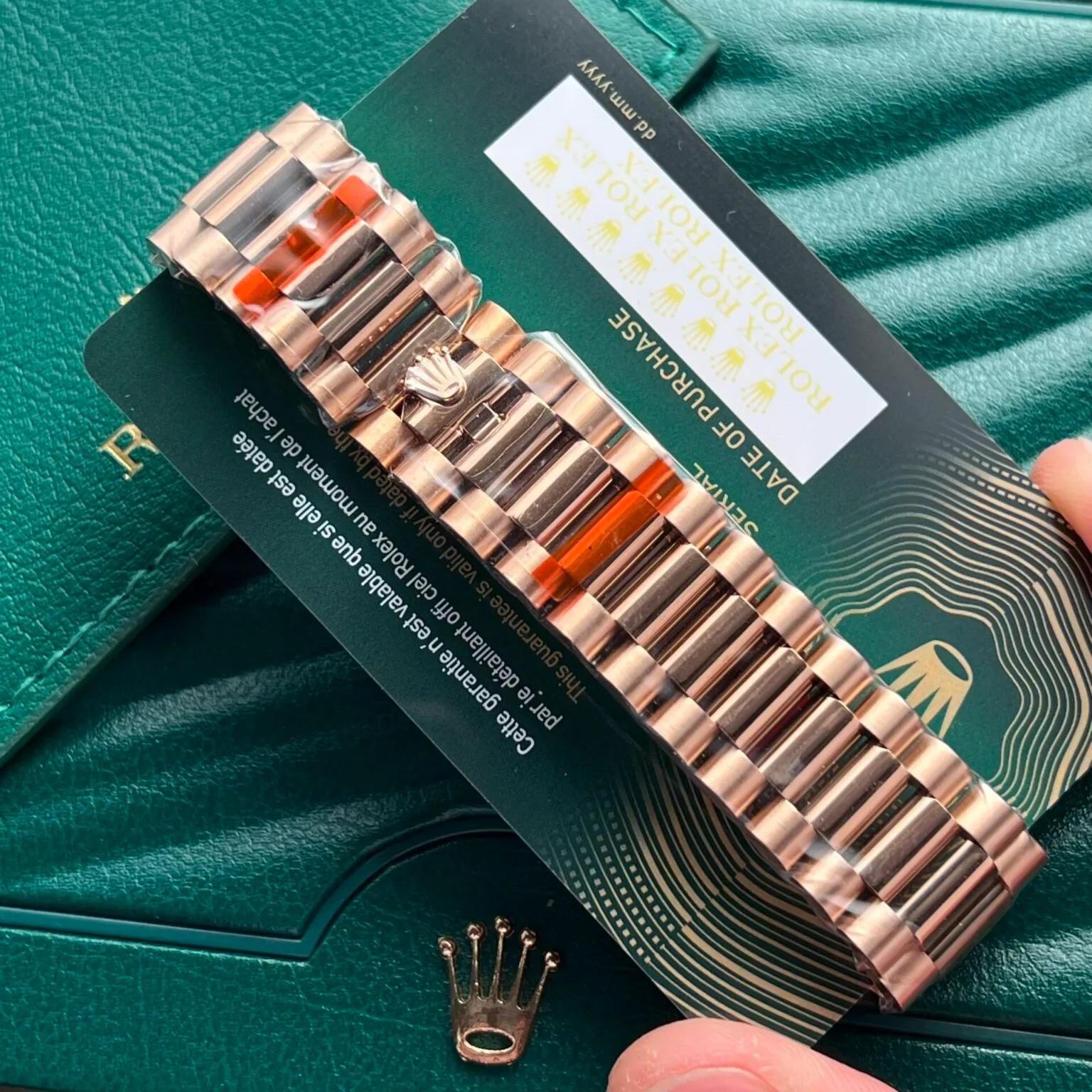 Day-Date Schokoladenbraun Ombre Zifferblatt mit Diamantbesatz Lünette Roségold Presidential Armband