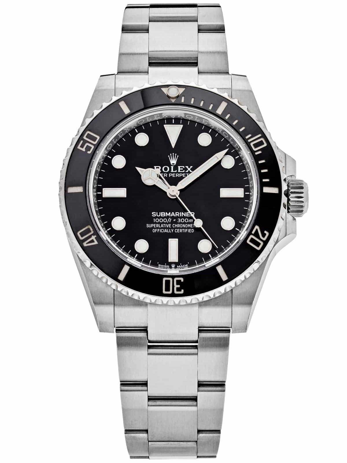 Rolex Submariner schwarzes Zifferblatt 124060 No-Date – Replik