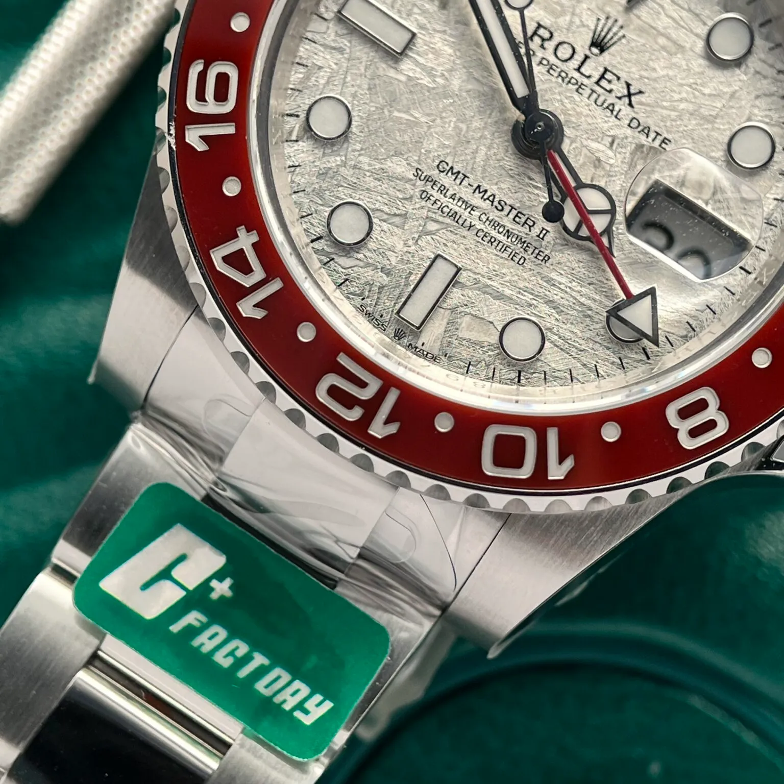 GMT Master II Superman Meteorit-Zifferblatt Blau Rot Lünette