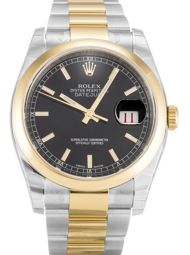 Datejust schwarzes Zifferblatt 116203