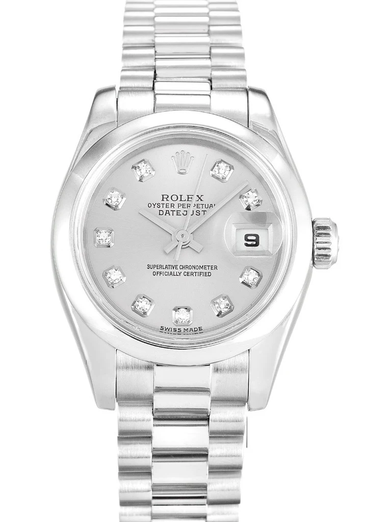 Lady-Datejust silberfarbenes Zifferblatt 179166