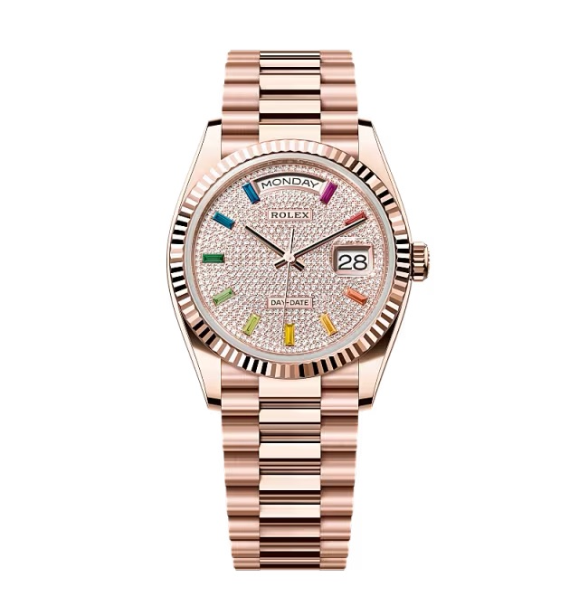 Rolex Day-Date mit Diamantbesatz-Pavé Zifferblatt 128235-0039 36 mm – Superclone