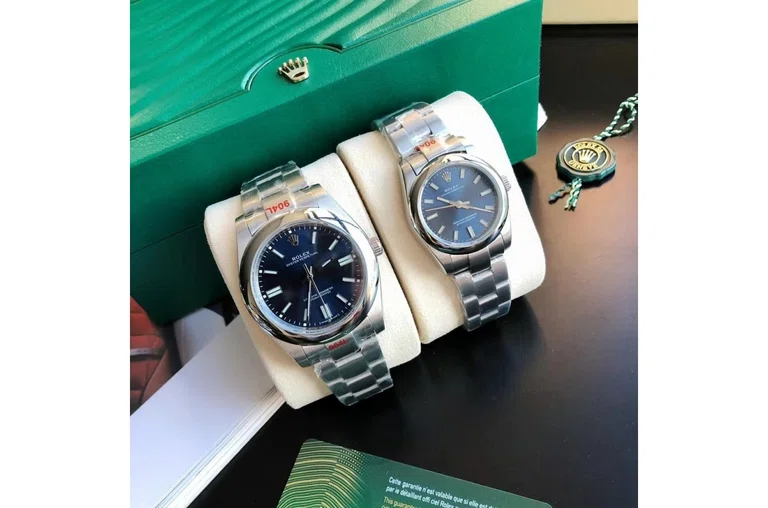 Oyster Perpetual Edelstahl/Edelstahl Blau/Stabindizes