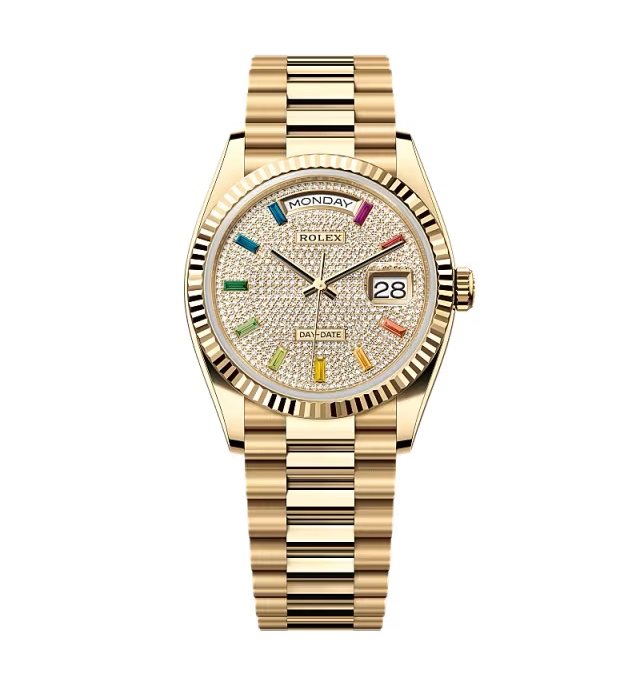 Rolex Day-Date mit Diamantbesatz-Pavé Zifferblatt 128238-0051 36 mm – Superclone