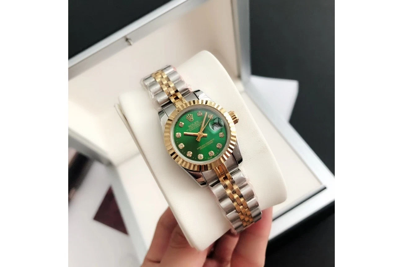 Datejust Roségold/Edelstahl Jubilee Grün/Zifferblatt Profilansicht
