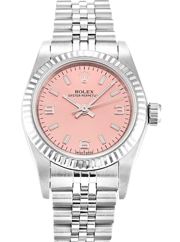 Oyster Perpetual Lady lachsfarbenes Zifferblatt 76094