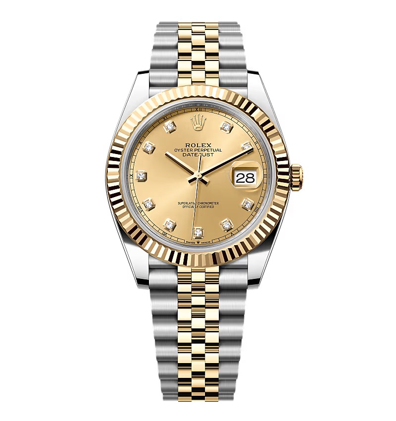 Rolex Datejust champagnerfarbenes Zifferblatt mit Diamantbesatz 126333-0012 41 mm