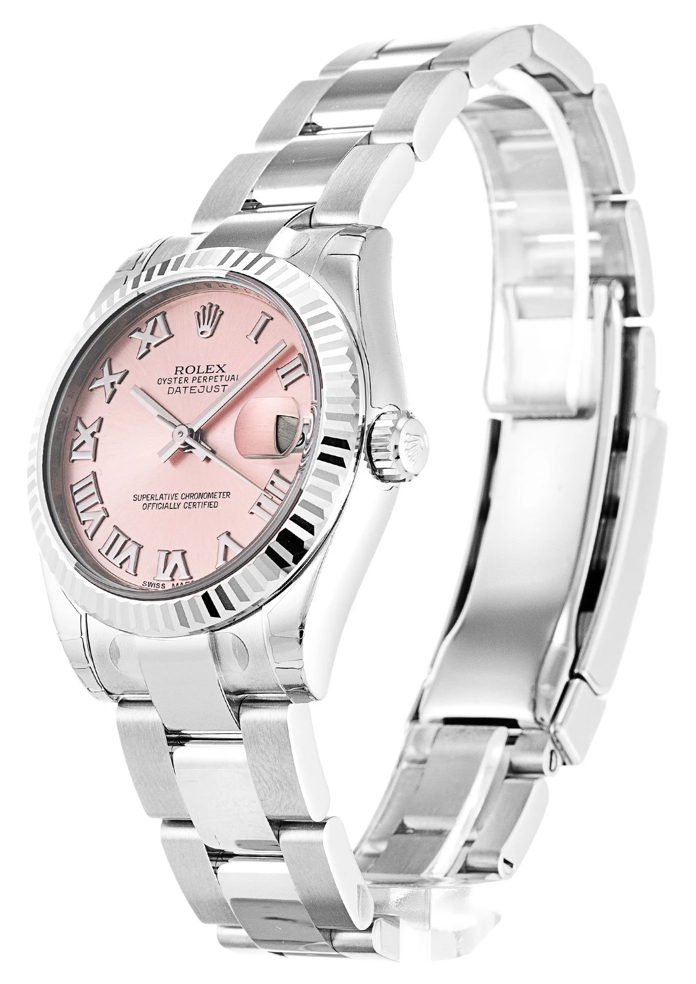 Lady-Datejust rosafarbenes Zifferblatt 178274 Perspektivansicht