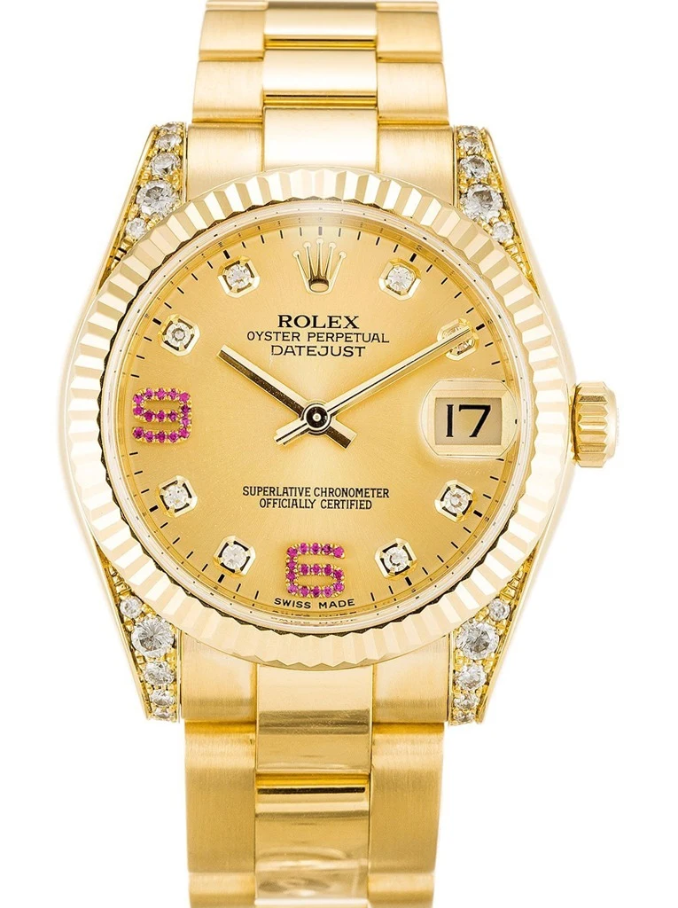 Datejust in mittlerer Größe champagnerfarbenes Zifferblatt 178238