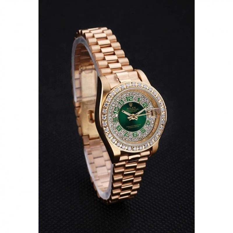 Datejust grünes Zifferblatt RL39 Schrägansicht