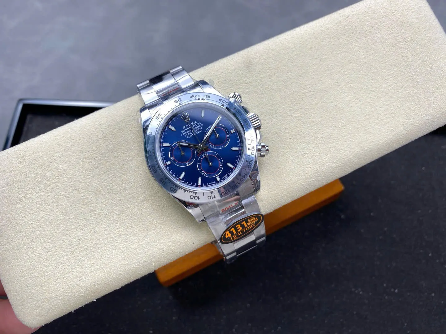 Superclone Daytona 126509 leuchtendblaues Zifferblatt Designdetail