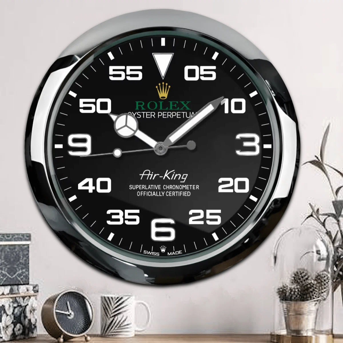 Wanduhr – AIR KING OYSTER PERPETUAL Nahaufnahme