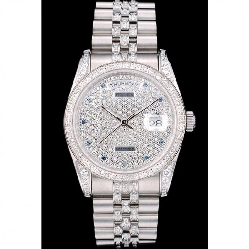 Day-Date Zifferblatt mit Diamantbesatz 41985 Perspektivansicht