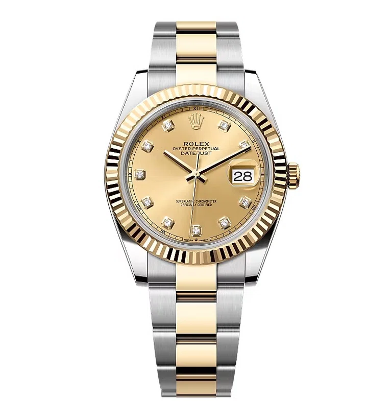 Rolex Datejust champagnerfarbenes Zifferblatt mit Diamantbesatz 126333-0011 41 mm