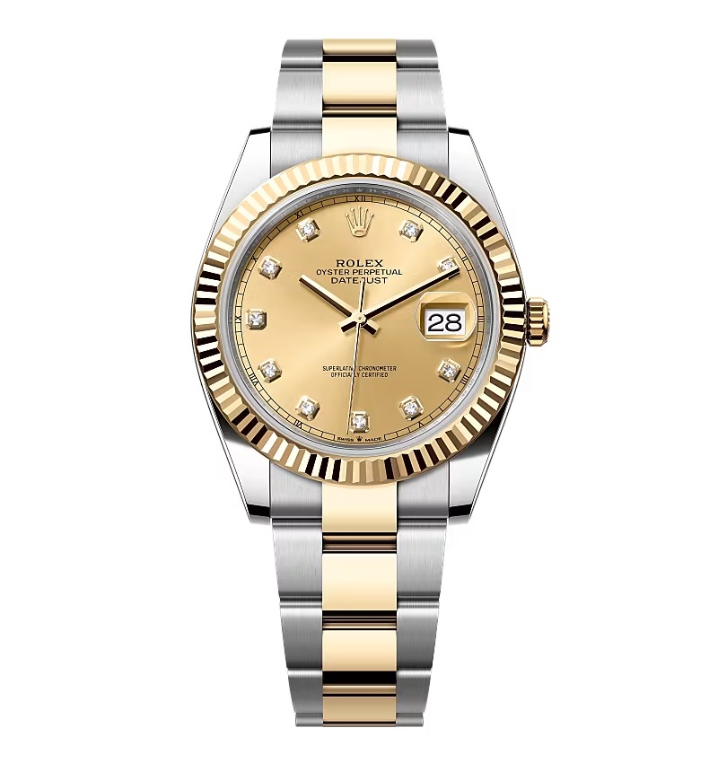 Rolex Datejust champagnerfarbenes Zifferblatt mit Diamantbesatz 126333-0011 41 mm