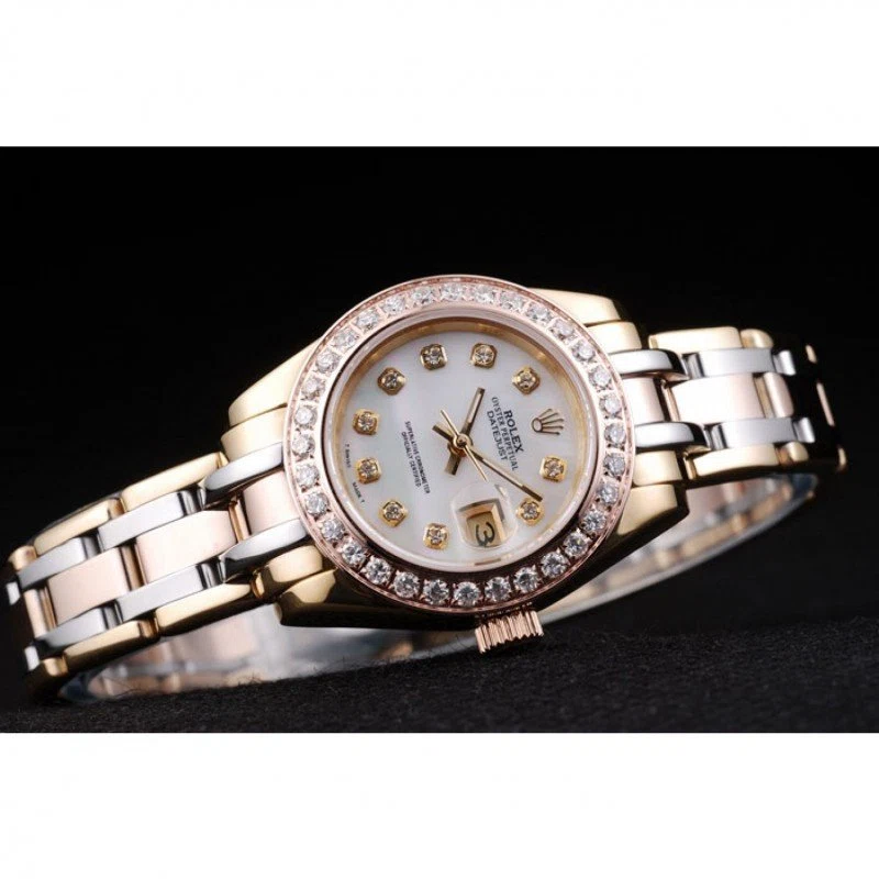 Datejust weißes Zifferblatt RL42 Schrägansicht